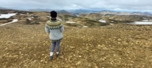 Wool sweater with hood