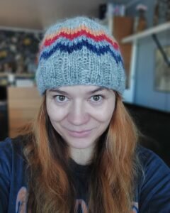 Wool Hat with Triangle Pattern