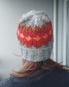 hat with a colorful pattern