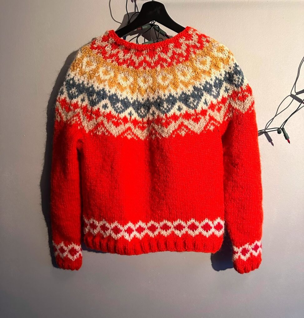 Icelandic orange classic wool sweater